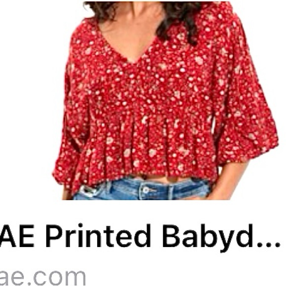 UNWORN Woman’s American Eagle Red Flower Blouse - Picture 4 of 4